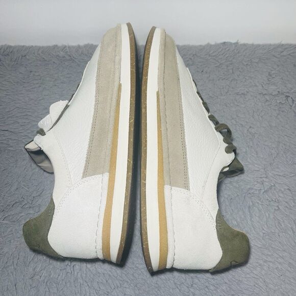 Clarks White Sneakers with Olive Accents - Picture 7 of 11
